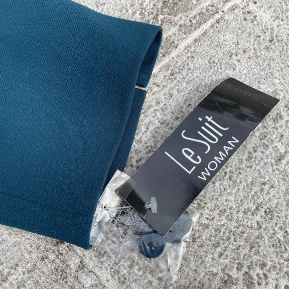 Le Suit Women Blazer Blue Coat Jacket With Scarf New w/ Tag Size 16 $240 - Picture 4 of 10